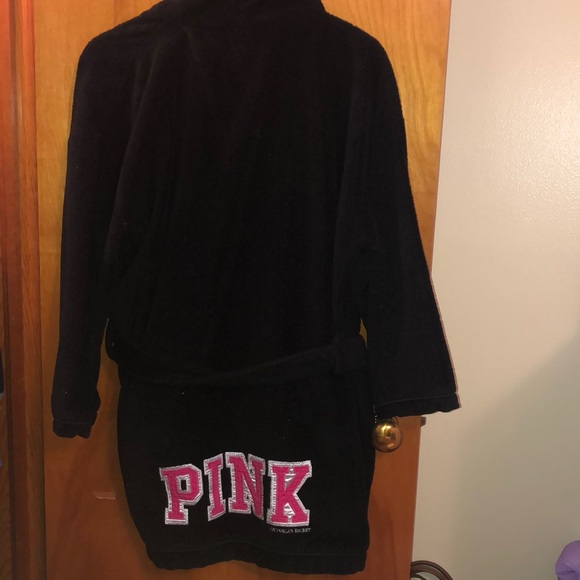 PINK Victoria's Secret Other - Pink by Victoria’s Secret Fuzzy Cozy Black Robe